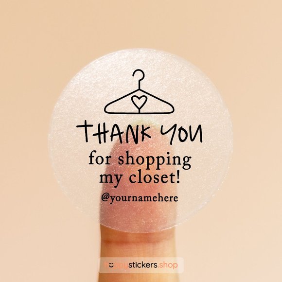 Thank You For Shopping My Closet! Stickers & Labels with your custom text - Picture 15 of 17